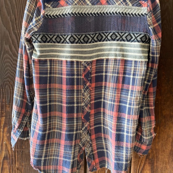 We the Free Cotton Patterned Plaid Button-Up - Picture 7 of 7